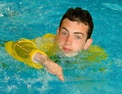 anorak pool yellow head-up swim