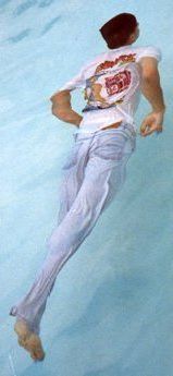 drownproofing in jeans an t-shirt