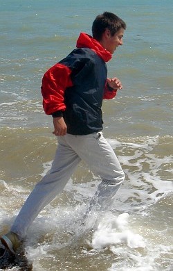 sea swimming in clothes